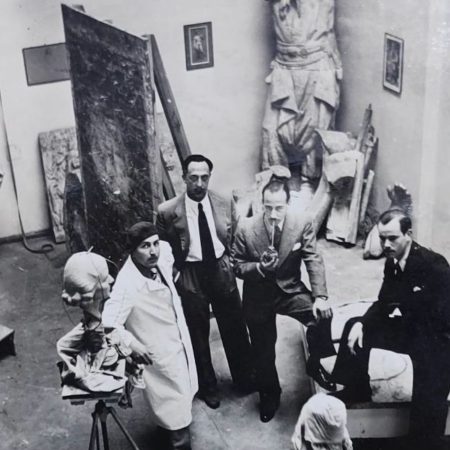 Caringi no ateliê da Academia de Belas Artes de Munique